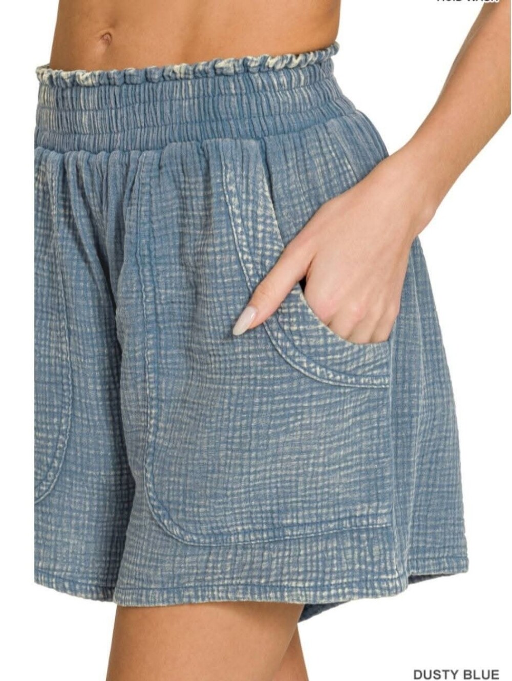 New Zenana Washed Cotton Gauze Shorts